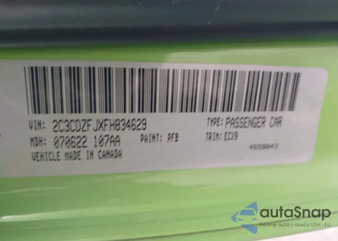 2015 Dodge Challenger R/T Scat Pack from USA, damaged, VIN 2C3CDZFJXFH834629